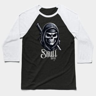 Ninja skull head warrior Baseball T-Shirt